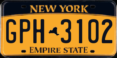 NY license plate GPH3102