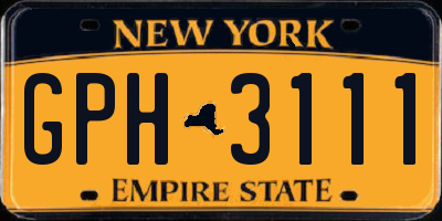 NY license plate GPH3111