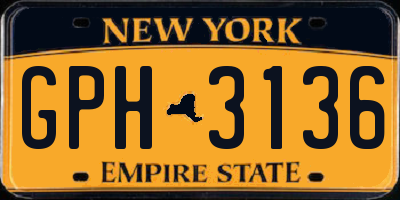NY license plate GPH3136