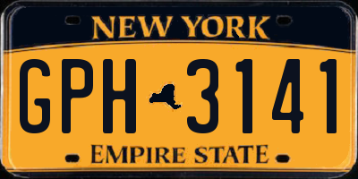 NY license plate GPH3141