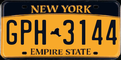 NY license plate GPH3144