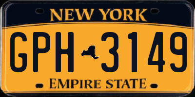 NY license plate GPH3149