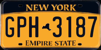 NY license plate GPH3187