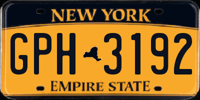 NY license plate GPH3192