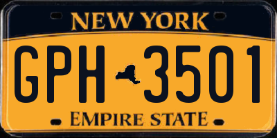 NY license plate GPH3501
