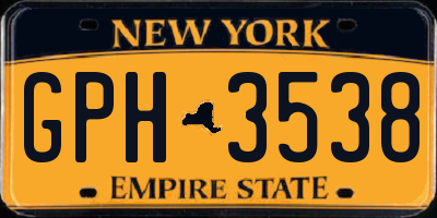 NY license plate GPH3538