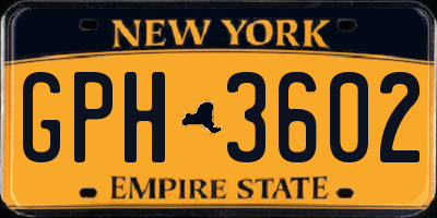 NY license plate GPH3602