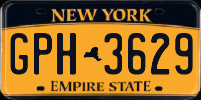 NY license plate GPH3629