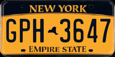 NY license plate GPH3647