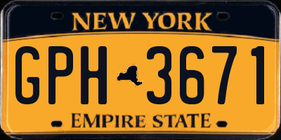 NY license plate GPH3671