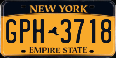 NY license plate GPH3718