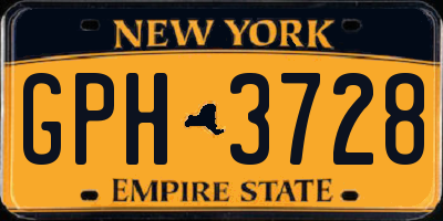 NY license plate GPH3728