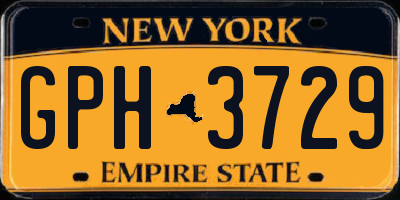 NY license plate GPH3729