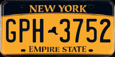 NY license plate GPH3752