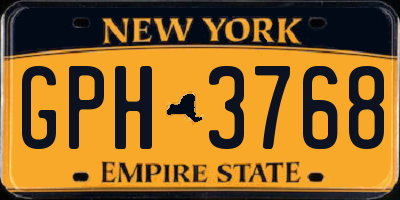 NY license plate GPH3768