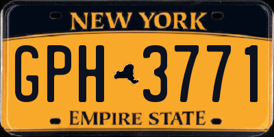 NY license plate GPH3771