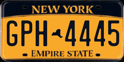 NY license plate GPH4445