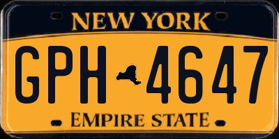 NY license plate GPH4647