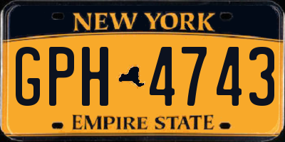 NY license plate GPH4743