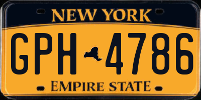 NY license plate GPH4786