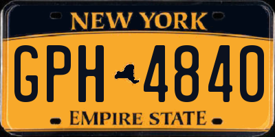 NY license plate GPH4840