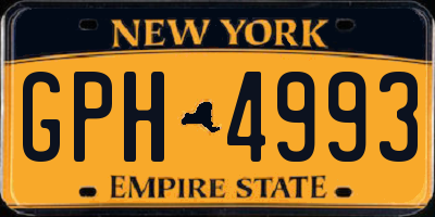 NY license plate GPH4993