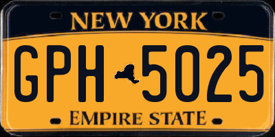 NY license plate GPH5025