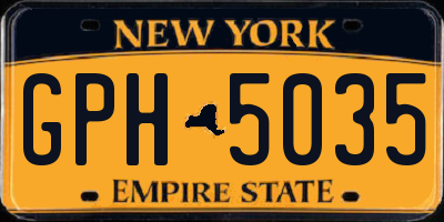 NY license plate GPH5035