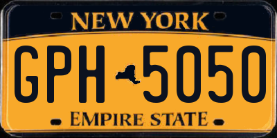 NY license plate GPH5050