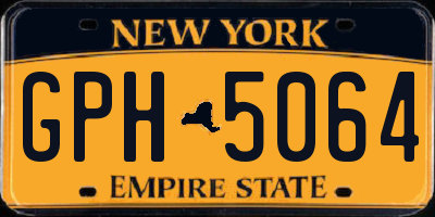 NY license plate GPH5064