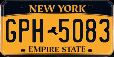 NY license plate GPH5083
