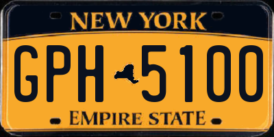 NY license plate GPH5100