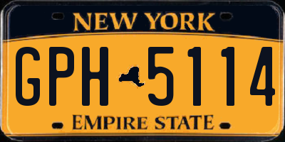 NY license plate GPH5114