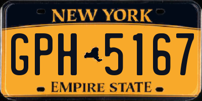 NY license plate GPH5167