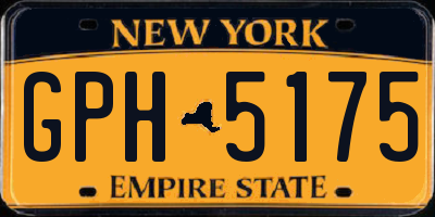 NY license plate GPH5175