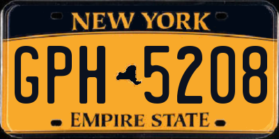 NY license plate GPH5208