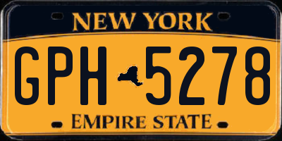 NY license plate GPH5278