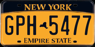 NY license plate GPH5477