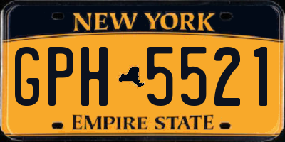 NY license plate GPH5521