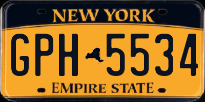 NY license plate GPH5534