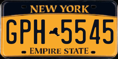 NY license plate GPH5545