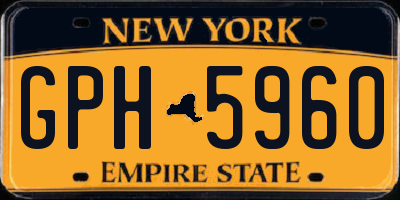 NY license plate GPH5960