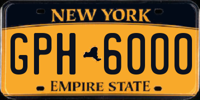 NY license plate GPH6000