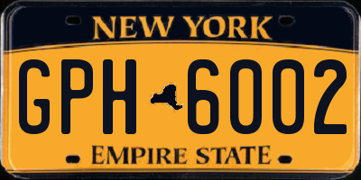 NY license plate GPH6002