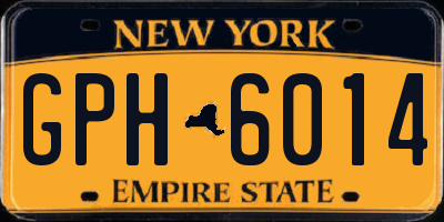 NY license plate GPH6014