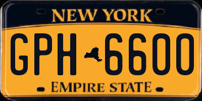 NY license plate GPH6600