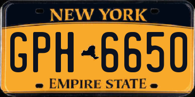 NY license plate GPH6650