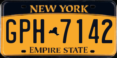 NY license plate GPH7142