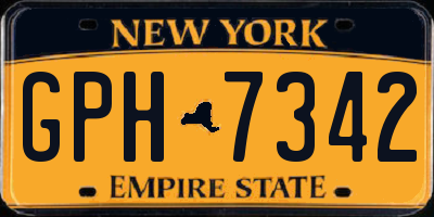 NY license plate GPH7342