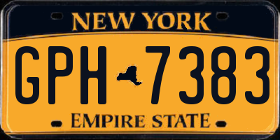 NY license plate GPH7383